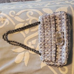 Karl Lagerfeld purse blue silver and white